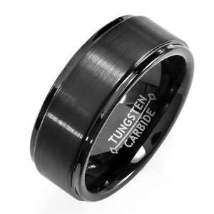 Carbide Mens Ladies Unisex Ring Wedding Band 8MM Black Plating Matte 