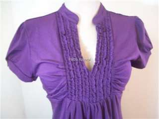 Womens Siren Lily Maternity Purple Ladies Shirt Top Ruffle Blouse S M 