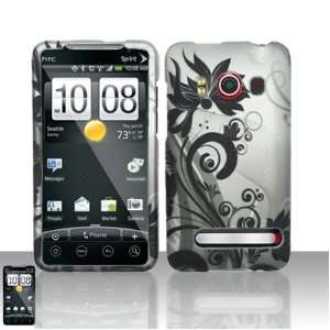   Case for HTC EVO 4G (Sprint)   Matted Surface Black Vines Design Cell