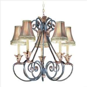  Crescent Court Five Light Chandelier in Palace Bronze with 