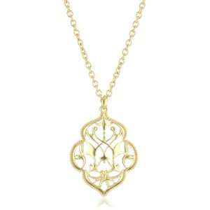  T Tahari Essentials Gold Filigree Pendant Necklace 