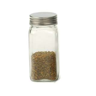 NEW RSVP International # SQR BU Square Glass Spice Jar Bottle 