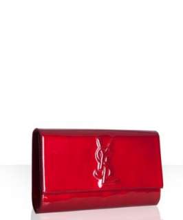   #313864401 strawberry patent calfskin Belle De Jour flap clutch