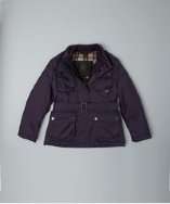 Belstaff KIDS violet nylon belted faux fur hooded coat style 