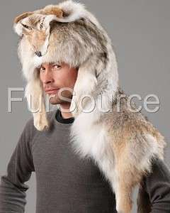 Coyote Fur Davy Crockett Mountain Man Winter Hat  