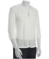 Cockpit white cotton long sleeve henley t shirt style# 314988801