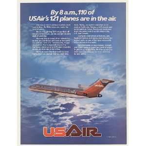  1984 USAir US Air Airlines Jet Plane in Air by 8 AM Print 