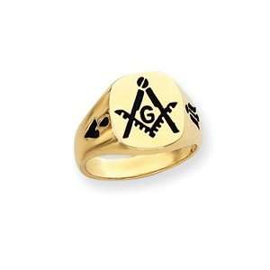  14k Mens Masonic Ring   Size 10   JewelryWeb Jewelry