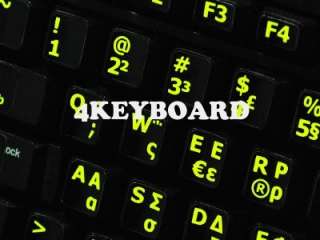 Greek   English US Glowing Fluorescent keyboard stickers are vibrant 