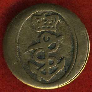 War of 1812 English Navy uniform button #4  