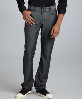 John Varvatos dark indigo linen cotton button fly jeans