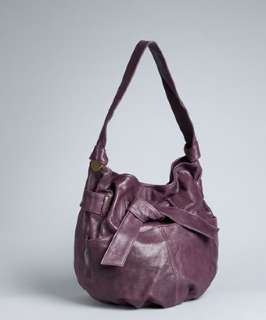 Kooba purple leather Devin medium bow hobo  