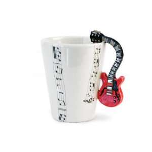  Platinum Red Guitar Handmade Coffee Mug (10cm x 8cm)