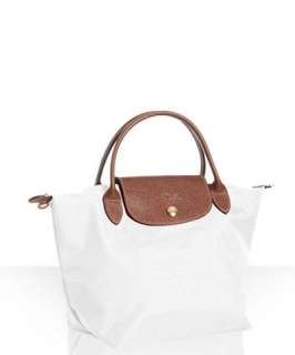 Longchamp white nylon Le Pliage small folding tote