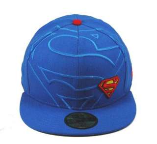 NEW ERA 59FIFTY SUPERMAN NE FRONTAL ROYAL RED CUSTOM FITTED HAT CAP 