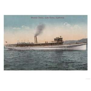   CA   Steamer Tahoe Large Wood Ship Giclee Poster Print