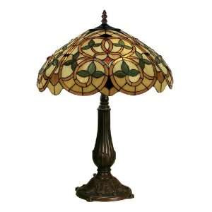   English Ivy Traditional / Classic 1 Light Table Lamp with Glass Shade