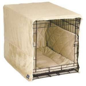  Plush Dog Crate Cover   Large/Ivory