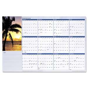  Organizer   Beach Images Reversible/Erasable Yearly Wall Calendar 