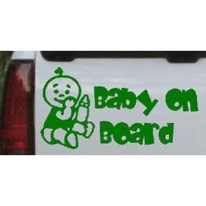 Baby On Board (Boy) Car Window Wall Laptop Decal Sticker    DarkGreen 