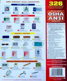 NEW OSHA Approved Deluxe FULL 326 PIECE FIRST AID KIT  