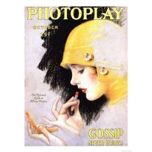 Photoplay Lipsticks Putting On Magazine, USA, 1920 Premium 