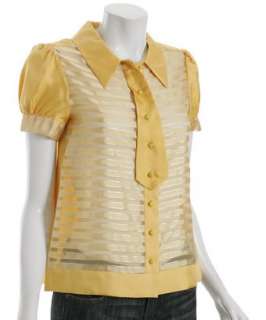 Marc by Marc Jacobs maize satin striped Starlight organza blouse 