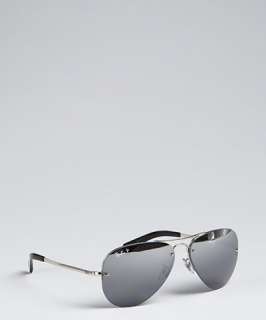 Ray Ban silver metal polarized aviator sunglasses