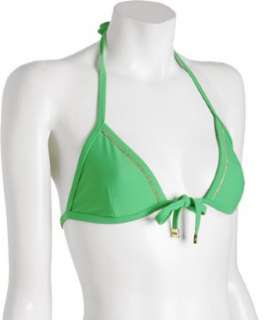 Vix Swimwear green Bia tie front halter top  