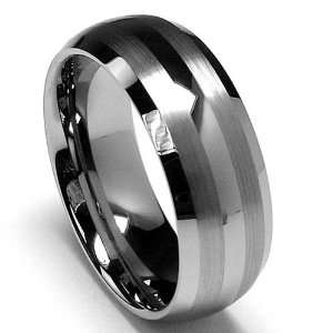  8MM Dome Mens Tungsten Carbide Ring Wedding Band size 8.5 