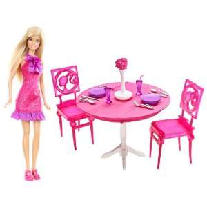  Mattel Barbie Doll and Dining Room Gift Set Toys & Games