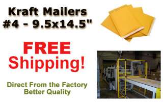 200 #4 Kraft Bubble Mailers  9.5 x 14.5 Padded Mailers  