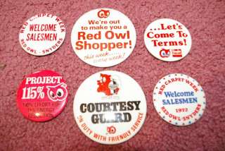   different Red Owl Grocery Store Advertising Pinback Button lot COOL