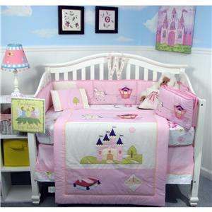   Baby Nursery Crib Bedding with Pink Baby Carrier 8 pcs Set  