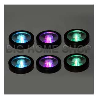   of 6 New Color Changing LED Light Drink Bottle Cup Coaster USA  