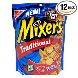 Nabisco Mixers Snack, Traditional, 12.5 Ounce Bags (Pack of 12 