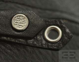 Cole Haan Black Pebbled Leather Zipper Detail Shoulder Bag  