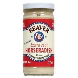 Beaver Brand Extra Hot Horseradish   4 oz glass jar (Pack of 2 
