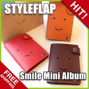   Leather Smile Album Fuji Instax Mini Polaroid Film Card Wallet Case