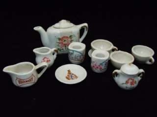 VNTG Mixed 10 Piece Floral Porcelain Tea Pot Cup Saucer  