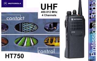 NEW UHF MOTOROLA HT750 TWO WAY PORTABLE RADIO 4CH 4W  