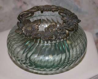 RAWCLIFFE PEWTER AND GLASS POTPOURRI DISH FLOWERS 1995 PC 2949  
