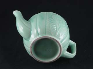 Shawnee Pottery Green Flower and Fern Tea Pot w/o Lid  
