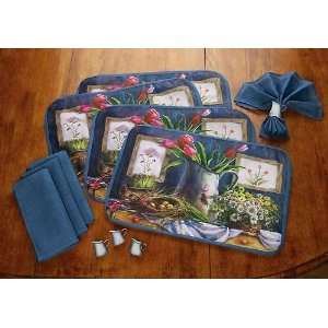  12 Piece Country Tulips Still Life Placemat Set 