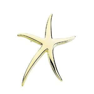  14K Gold Starfish Brooch / Pendant Yellow gold Jewelry