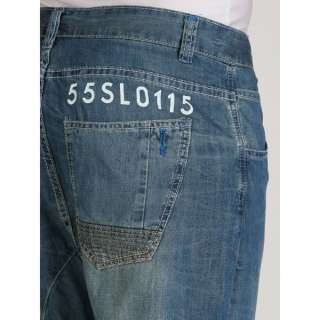 55 Soul Mens Engineer Jeans   Light Wash Clothing  New