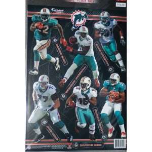  Miami Dolphins Fathead NFL 6 Player Team Set Official Wall 
