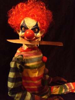 Zombie Clown Horror Ventriloquist Dummy Puppet Doll Psychobilly Goth 