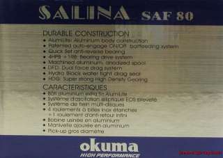 OKUMA SALINA SAF80 SALTWATER BAIT FEEDER SPINNING REEL 739998134694 