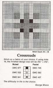 CROSS STITCH Quilt Block Crossroads PATTERN KIT  